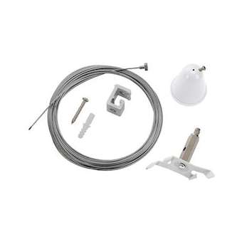 S-TRACK, kit de suspension, 5m, blanc, câble en acier|SLV-DC5175171