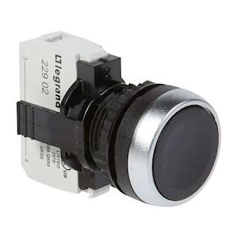 Bouton non lumineux à impulsion affleurant IP69 Osmoz complet - noir|Legrand-LEG023706