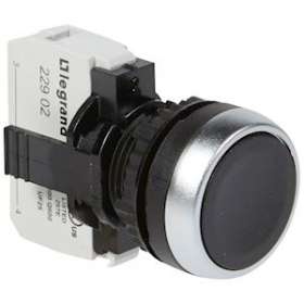 Bouton non lumineux à impulsion affleurant IP69 Osmoz complet - noir|Legrand-LEG023706