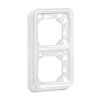 Support plaque 2postes verticaux Plexo composable IP55 blanc Artic antimicrobien|Legrand-LEG070749