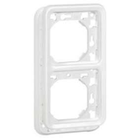 Support plaque 2postes verticaux Plexo composable IP55 blanc Artic antimicrobien|Legrand-LEG070749