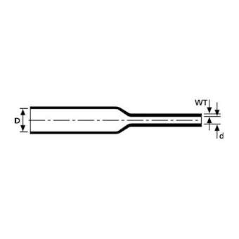 Gaine thermorétractable TCN24, transparent, 6,4/3,2, rétreint 2/1, longueur 1m|HellermannTyton-HNE31380003