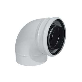 Coude Rolux Fioul D80/125mm inox/galva 90DEG|Ubbink-UBB114561