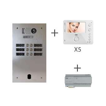 Kit Video Alu 2R 5 Bp 2 Voice Programme|Urmet france-URMKV83-205