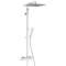 Combiné douche Touareg, robinet thermostatique, pomme haute inox 400x400 mm