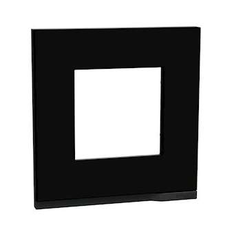 Unica Pure - plaque de finition - Gomme noire liseré Anthracite - 1 poste|Schneider Electric-SCHNU600282