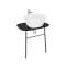 Plural console murale basse pour vasque, noir mat, 68,5 cm
