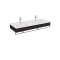 Equal plan cér.,lavabo double,pann. en bois et porte-serviettes,orme,130cm