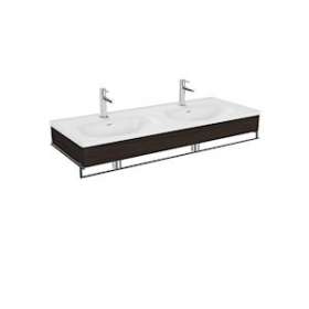 Equal plan cér.,lavabo double,pann. en bois et porte-serviettes,orme,130cm|Vitra France-GIR64098