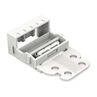 Adapt. fix pour bornes à 5 conducteurs Série 221 - 4 mm², blanc|Wago contact-WAG221-505