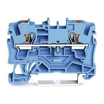 Borne de passage pour 2 conducteurs avec poussoir 4mm², bleu|Wago contact-WAG2204-1204