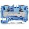 Borne de passage pour 2 conducteurs avec poussoir 6mm², bleu|Wago contact-WAG2206-1204