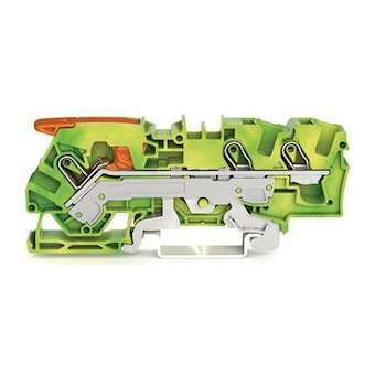 Borne de protection pour 3 conducteu avec levier et Push-in CAGE CLAMP 6mm², ve|Wago contact-WAG2106-1307