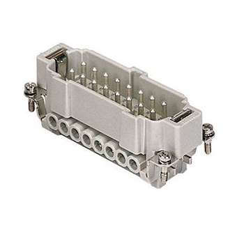 Insert mâle vis 16A 500V 16P+T sans plaquette gabarit 77.27|Ilme-IL1CNEM16TX