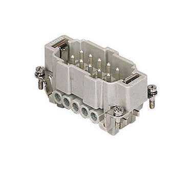 Insert mâle vis 16A 500V 10P+T sans plaquette gabarit 57.27|Ilme-IL1CNEM10TX