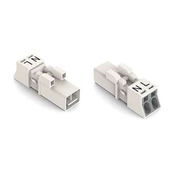 Connecteur mâle 2 pôles sans décharge de traction / Blanc|Wago contact-WAG890-232