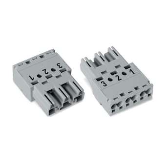 Connecteur mâle 3 pôles sans décharge de traction / Gris|Wago contact-WAG770-253