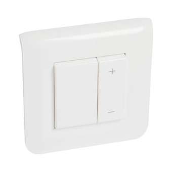 Interrupteur variateur toutes lampes 2 fils Mosaic 2 modules - complet blanc|Legrand-LEG048870L