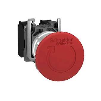 Harmony XB4 - bouton arrêt urgence - D40 - pousser tourner - rouge - 2O - vis|Schneider Electric-SCHXB4BS8444
