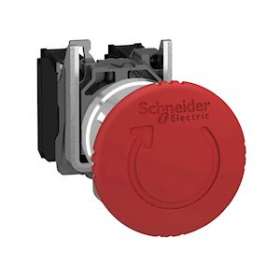 Harmony XB4 - bouton arrêt urgence - D40 - pousser tourner - rouge - 2O - vis|Schneider Electric-SCHXB4BS8444