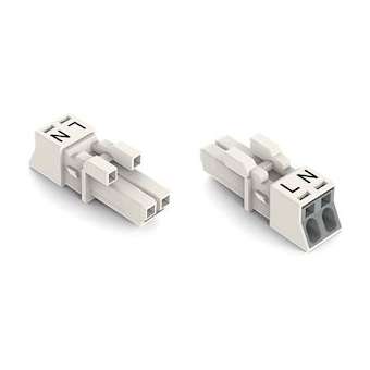 Connecteur femelle 2 pôles sans décharge de traction / Blanc|Wago contact-WAG890-222