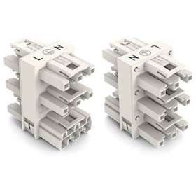 Distributeur quintuple Connecteurs 1 mâle / 5 femelles 3 pôles / Blanc|Wago contact-WAG770-658