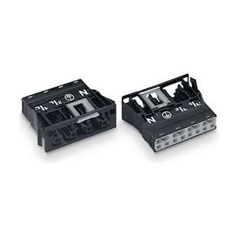 Connecteur encastrable femelle 4 pôles / Noir|Wago contact-WAG770-704
