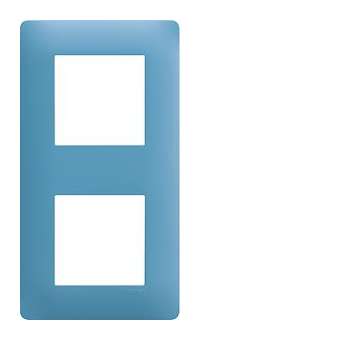 Essensya Plaque 2 postes réversible entraxe 71mm Bleu émail|Hager-HAGWE442