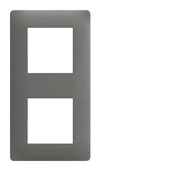 Essensya Plaque 2 postes réversible entraxe 71mm Graphite|Hager-HAGWE422