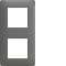 Essensya Plaque 2 postes réversible entraxe 71mm Graphite|Hager-HAGWE422
