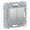 Unica KNX - bouton-poussoir 4 boutons + led - avec support - Alu|Schneider Electric-SCHNU553130