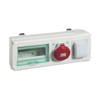 Canalis KNA - connecteur dérivation 32A - 1 prise domest schuko + 1 indus|Schneider Electric-SCHKNB32CP15D