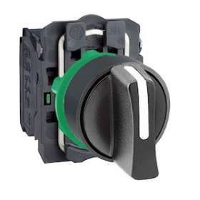 Harmony XB5 - bouton tournant manette - D22 - 3 pos fix - noir - 2F - vis étrie|Schneider Electric-SCHXB5AD33