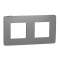 Unica Studio Color - plaque de finition - Gris foncé liseré Anthracite -2 postes|Schneider Electric-SCHNU280422