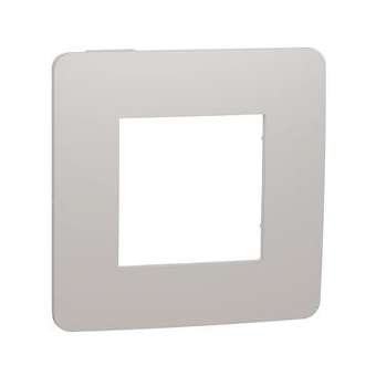 Unica Studio Color - plaque de finition - Gris pierre liseré Blanc - 1 poste|Schneider Electric-SCHNU280224