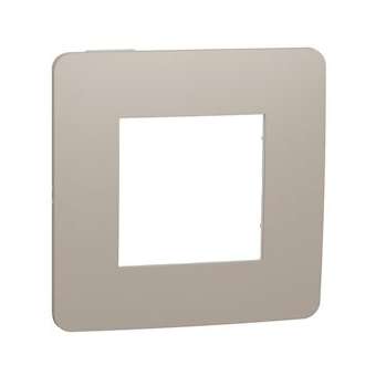 Unica Studio Color - plaque de finition - Taupe liseré Blanc - 1 poste|Schneider Electric-SCHNU280226