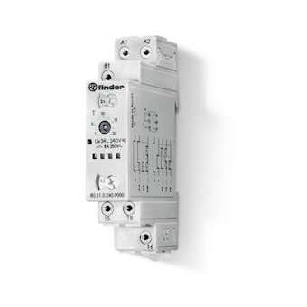 Tempo 6 fonctions multitension 1RT 16A 24-240V AC/DC, de 0,1s à 24h, Push-in|Finder-FID80510240P000PAS