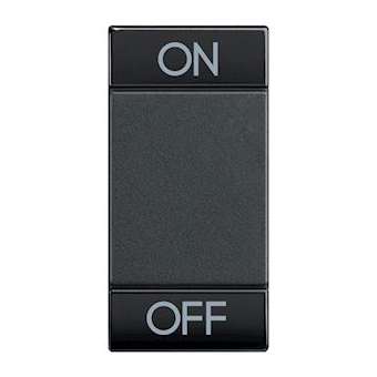 Manette Livinglight symbole ON et OFF 1 module - anthracite|Bticino-TICL4911AGN