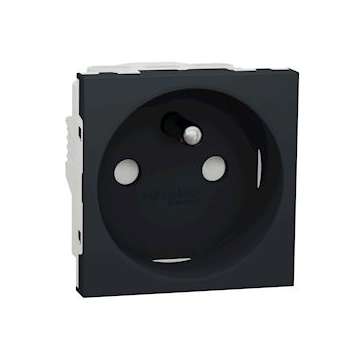 Unica - prise 2P+T - FR - 90DEG - vis - Anthracite - méca seul|Schneider Electric-SCHNU303954