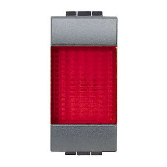 Témoin lumineux Livinglight diffuseur rouge - Anthracite - 1 module|Bticino-TICL4371R