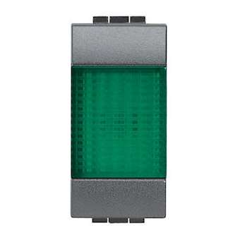 Témoin lumineux Livinglight diffuseur vert - Anthracite - 1 module|Bticino-TICL4371V