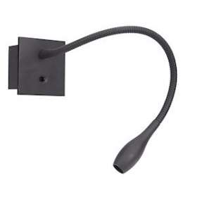 LIZA 2 01 - Liseuse avec inter 2,3W 3000K 110lm 40DEG 30000h, patère, noire|Aric-ARI51238