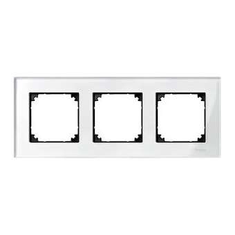 Merten M-Plan - plaque de finition - 3 postes - verre blanc|Schneider Electric-SCHMTN404319