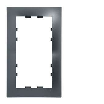 Kallysta pop plaque 2 postes verticale entraxe 57 coloris Carbone|Hager-HAGWKN506