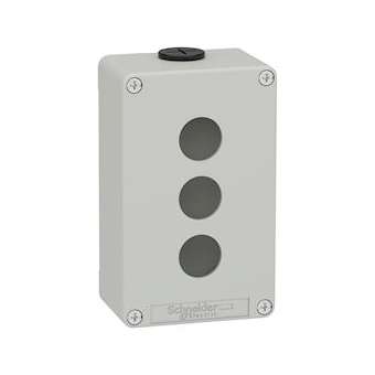 Boite métal vide grise - M20 x2 - 3 trous 22 mm - 80x130x51,5 mm - UL cULus|Schneider Electric-SCHXAPD2203