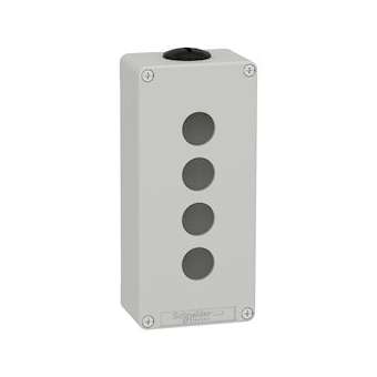 Boite métal vide grise - M25 x2 - 4 trous 22 mm - 80x175x51,5 mm|Schneider Electric-SCHXAPD3204