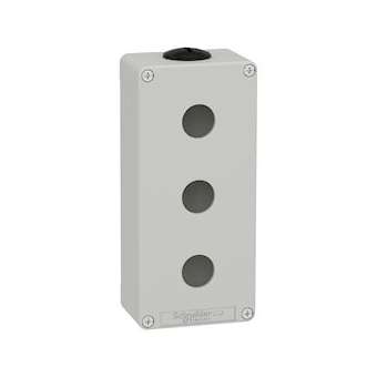 Boite métal vide grise - M25 x2 - 3 trous 22 mm - 80x175x51,5 mm|Schneider Electric-SCHXAPD3203