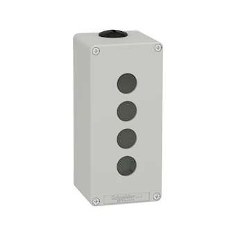 Boite métal vide grise - M25 x2 - 4 trous 22 mm - 80x175x77 mm|Schneider Electric-SCHXAPD3504