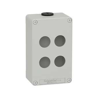 Boite métal vide grise - M20 x2 - 4 trous 22 mm - 80x130x51,5 mm - UL cULus|Schneider Electric-SCHXAPD2204