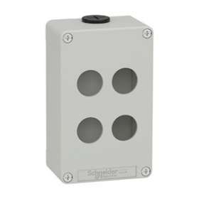 Boite métal vide grise - M20 x2 - 4 trous 22 mm - 80x130x51,5 mm - UL cULus|Schneider Electric-SCHXAPD2204